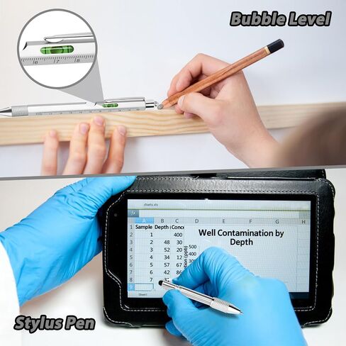 Pen Gifts for Men, Cool Gadgets 6 in 1 Multitool Pen, Stocking Stuffers for Men Women, Useful Gadgets Gift for Him Dad Husband Women on Christmas, Valentine's Day, Father's Day, Birthday in Saudi Arabia