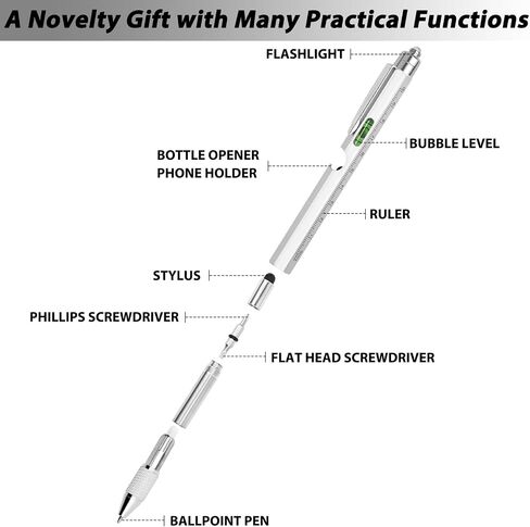 Pen Gifts for Men, Cool Gadgets 6 in 1 Multitool Pen, Stocking Stuffers for Men Women, Useful Gadgets Gift for Him Dad Husband Women on Christmas, Valentine's Day, Father's Day, Birthday in Saudi Arabia
