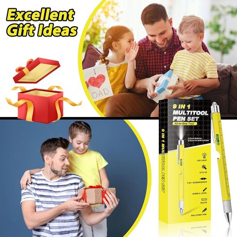 Pen Gifts for Men, Cool Gadgets 6 in 1 Multitool Pen, Stocking Stuffers for Men Women, Useful Gadgets Gift for Him Dad Husband Women on Christmas, Valentine's Day, Father's Day, Birthday in Saudi Arabia