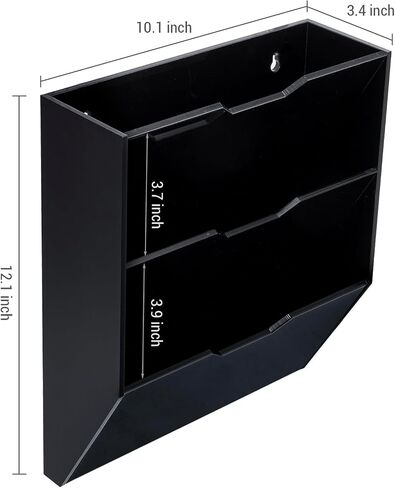 MyGift Wall Mounted 3 Tier Clear Premium Acrylic Letter Rack Mail Organizer, Office and Entryway Bills Postcards Brochure Holder Vertical Storage Rack in Saudi Arabia