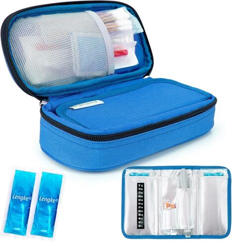 Insulin Cooler Travel Case TSA Approved, Medication Cooler for Travel with 2 Ice Packs (Black) in Saudi Arabia