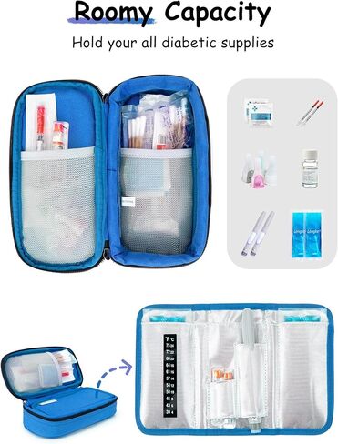Insulin Cooler Travel Case TSA Approved, Medication Cooler for Travel with 2 Ice Packs (Black) in Saudi Arabia