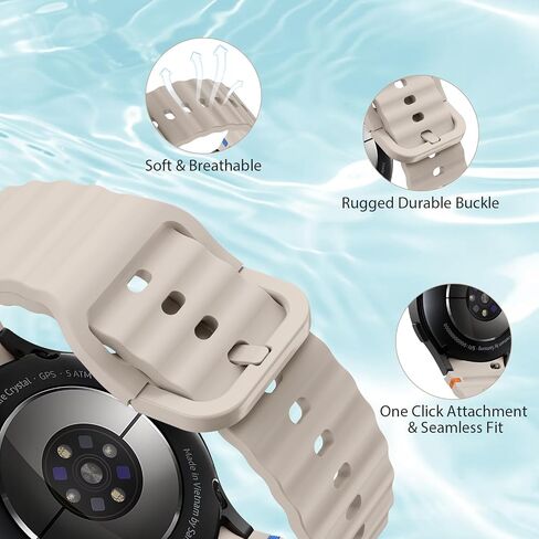 Sport Band for Samsung Galaxy Watch 7 Band 40mm 44mm,No Gap Soft Silicone Strap for Galaxy Watch 6 5 4 FE Band 40mm 44mm/Galaxy Watch 6/4 Classic 47mm 43mm 46mm 42mm/Watch 5 pro 45mm Men Women,6 Pack in Saudi Arabia