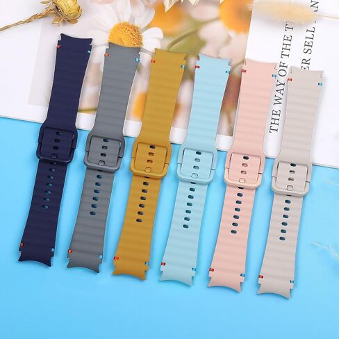Sport Band for Samsung Galaxy Watch 7 Band 40mm 44mm,No Gap Soft Silicone Strap for Galaxy Watch 6 5 4 FE Band 40mm 44mm/Galaxy Watch 6/4 Classic 47mm 43mm 46mm 42mm/Watch 5 pro 45mm Men Women,6 Pack in Saudi Arabia