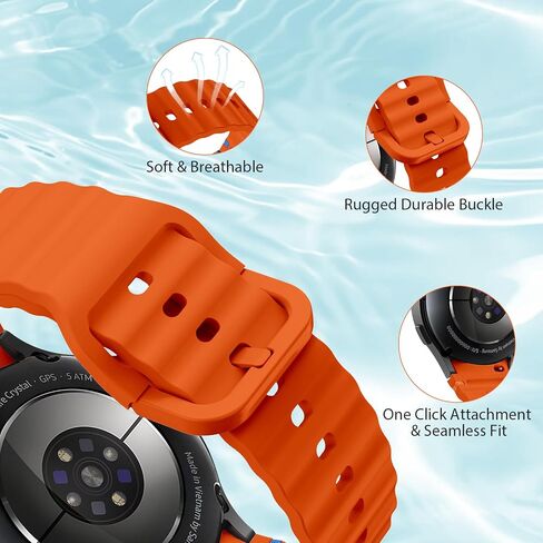 Sport Band for Samsung Galaxy Watch 7 Band 40mm 44mm,No Gap Soft Silicone Strap for Galaxy Watch 6 5 4 FE Band 40mm 44mm/Galaxy Watch 6/4 Classic 47mm 43mm 46mm 42mm/Watch 5 pro 45mm Men Women,6 Pack in Saudi Arabia
