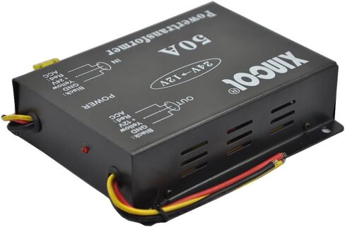 DC 24V to DC12V 50A 600W Buck Voltage Reducer DC/DC Car Truck Power Converter Step-Down Regulator Transformer with Double Built-in Fans Full Protections Memory(RAM) and Inline Fuse in Saudi Arabia