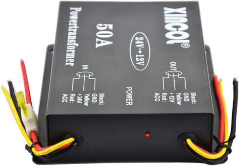 DC 24V to DC12V 50A 600W Buck Voltage Reducer DC/DC Car Truck Power Converter Step-Down Regulator Transformer with Double Built-in Fans Full Protections Memory(RAM) and Inline Fuse in Saudi Arabia