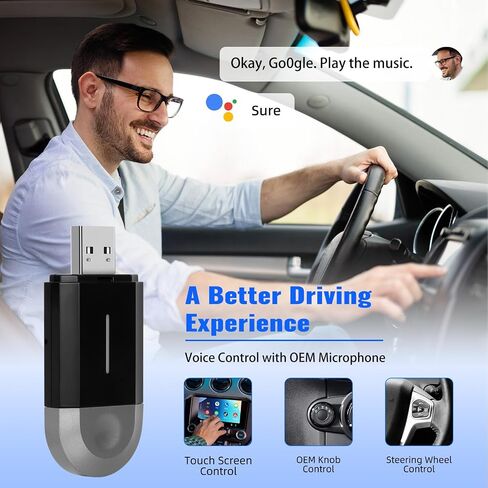 محول Carplay لاسلكي 2 في 1، محول سيارة Android تلقائي لاسلكي، يحول سلكيًا إلى تشغيل سيارة لاسلكي ودونجل Android Auto، اتصال بقناتين، التوصيل والتشغيل، صندوق AI Carplay AI بسرعة 5 جيجا هرتز in Saudi Arabia