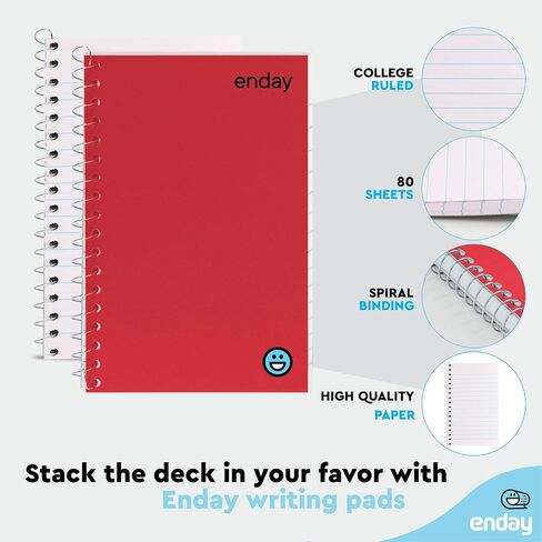 Small Spiral Notebook 5x7, Mini Spiral Notebook with Blue Poly Cover, Journals For Writing Spiral Bound, Small Notebook for Home, Office Accessories, 80 Sheets Per Pad, 6 Pack - By Emraw in Saudi Arabia