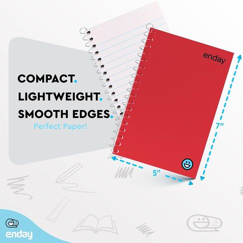 Small Spiral Notebook 5x7, Mini Spiral Notebook with Blue Poly Cover, Journals For Writing Spiral Bound, Small Notebook for Home, Office Accessories, 80 Sheets Per Pad, 6 Pack - By Emraw in Saudi Arabia