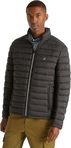 NAUTICA Men's Quilted Jacket, Wind and Water Resistant, GreyHtr, M in Saudi Arabia