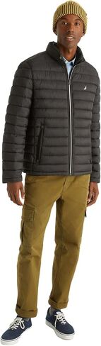 NAUTICA Men's Quilted Jacket, Wind and Water Resistant, GreyHtr, M in Saudi Arabia