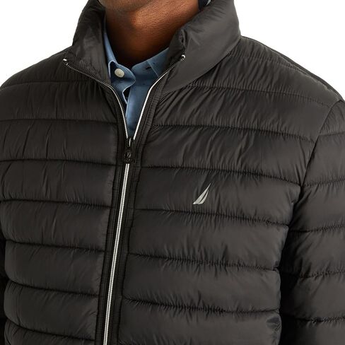 NAUTICA Men's Quilted Jacket, Wind and Water Resistant, GreyHtr, M in Saudi Arabia