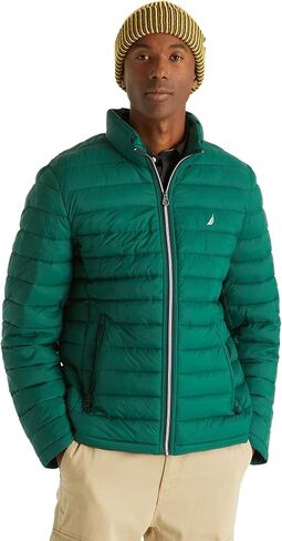 NAUTICA Men's Quilted Jacket, Wind and Water Resistant, GreyHtr, M in Saudi Arabia