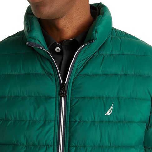 NAUTICA Men's Quilted Jacket, Wind and Water Resistant, GreyHtr, M in Saudi Arabia
