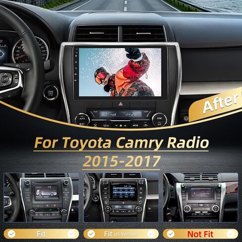 EKAT [2+64G] ستيريو سيارة Android لسيارة Toyota Camry 2015 2016 2017 مع Carplay اللاسلكي وAndroid Auto - راديو بشاشة لمس عالية الدقة 10 بوصة مع صوت EQ DSP ونظام تحديد المواقع العالمي (GPS) وواي فاي وSWC وراديو FM RDS + كاميرا احتياطية AHD in Saudi Arabia