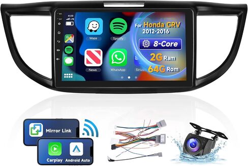 8 CORE 2G+64G Car Stereo for Honda CRV 2012 2013 2014 2015 2016, Wireless Carplay Android Auto with Android 13, 9 Inch Touch Screen Car Radio, Bluetooth, GPS, WiFi, SWC, DSP + HD Backup Camera in Saudi Arabia