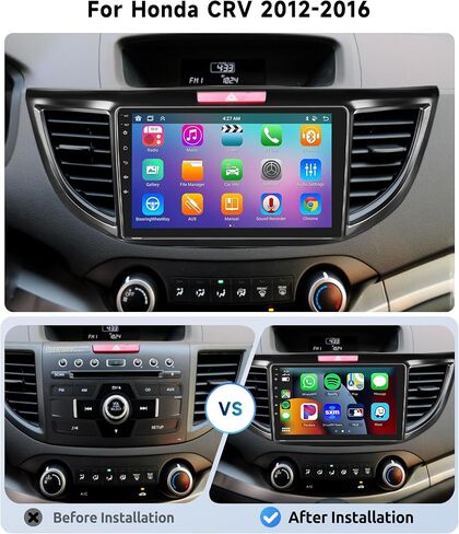 8 CORE 2G+64G Car Stereo for Honda CRV 2012 2013 2014 2015 2016, Wireless Carplay Android Auto with Android 13, 9 Inch Touch Screen Car Radio, Bluetooth, GPS, WiFi, SWC, DSP + HD Backup Camera in Saudi Arabia