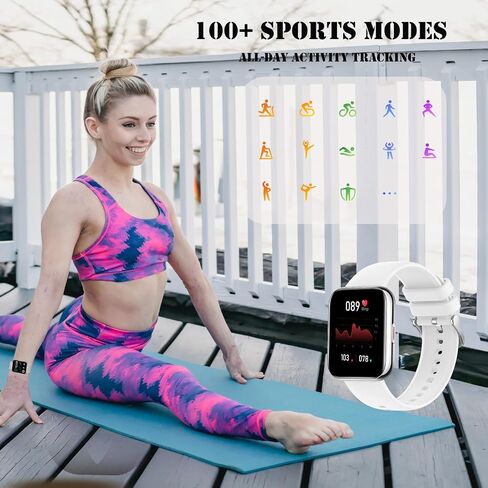 Smart Watch for Women,1.85"HD Smartwatch for Android & iPhone with 100 Sport modes,Fitness Watch with Bluetooth Call (Answer/Make), Fitness Tracker Heart Rate Sleep Monitor,Waterproof Women's Watch in Saudi Arabia