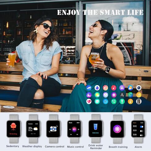 Smart Watch for Women,1.85"HD Smartwatch for Android & iPhone with 100 Sport modes,Fitness Watch with Bluetooth Call (Answer/Make), Fitness Tracker Heart Rate Sleep Monitor,Waterproof Women's Watch in Saudi Arabia