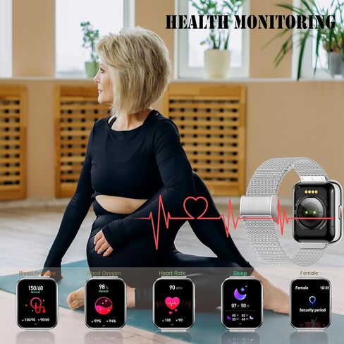 Smart Watch for Women,1.85"HD Smartwatch for Android & iPhone with 100 Sport modes,Fitness Watch with Bluetooth Call (Answer/Make), Fitness Tracker Heart Rate Sleep Monitor,Waterproof Women's Watch in Saudi Arabia