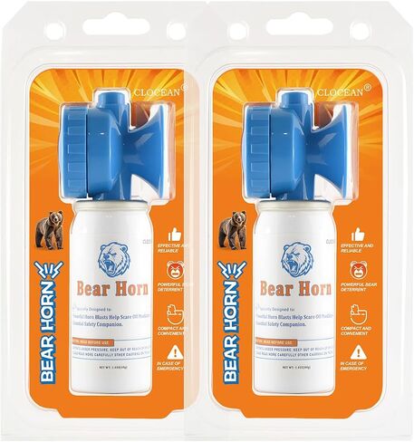 Bear Horn to Scare Bears, Super Loud 120dB Heard Up to 1/2 Mile Away, Compact Bear Air Horn For Safety 1.4oz, Bear Horn for Hiking to Alarm Bear and Wild Animals, Bear Horn Self Defence Outdoors (2) in Saudi Arabia
