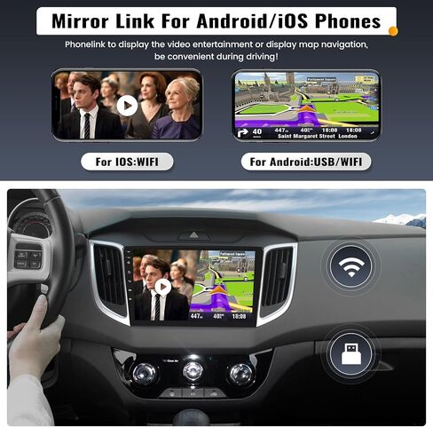 UNITOPSCI 1G+32G Android 13 راديو ستيريو للسيارة Hyundai Creta ix25 2015-2019 مع وصلة مرآة، 10.1 بوصة تعمل باللمس GPS وحدة رأس الملاحة مع بلوتوث، WiFi/FM/RDS/USB، كاميرا احتياطية/SWC/MIC in Saudi Arabia