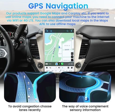 Android 13 Car Stereo for GMC Yukon Chevrolet Tahoe Suburban2015-2019 14.4 Inch Tesla Screen Car Radio GPS Navigation SWC Dual USB+AHD Backup Camera(OEM Screen 8 inches) in Saudi Arabia