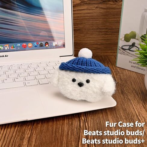 Plush Case Compatible with Beats Studio Buds/Beats Studio Buds+,Hand Knitted Cartoon Headphone Case,Rechargeable Headphone Headphone Case,Creative Fun Cute Knitted Plush Headphone Case in Saudi Arabia