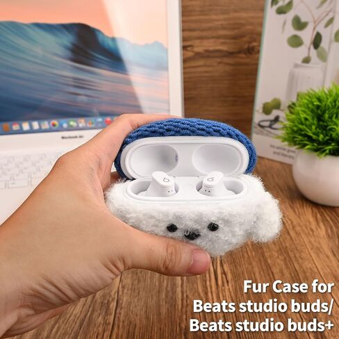 Plush Case Compatible with Beats Studio Buds/Beats Studio Buds+,Hand Knitted Cartoon Headphone Case,Rechargeable Headphone Headphone Case,Creative Fun Cute Knitted Plush Headphone Case in Saudi Arabia