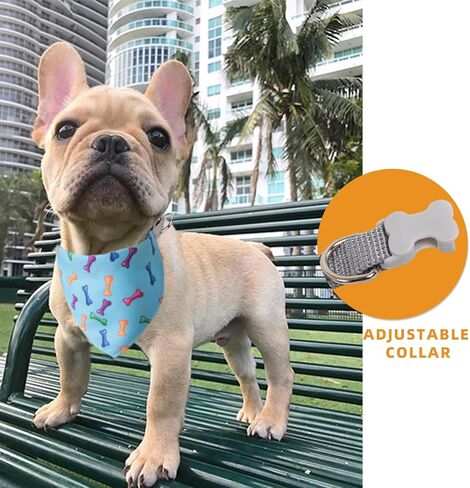 Dog's Collar with Bandanas for Small and Meidum Puppy Novelty Printed Pet Scarf,Colore Bone,Large in Saudi Arabia