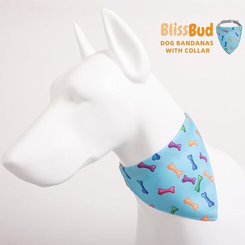 Dog's Collar with Bandanas for Small and Meidum Puppy Novelty Printed Pet Scarf,Colore Bone,Large in Saudi Arabia