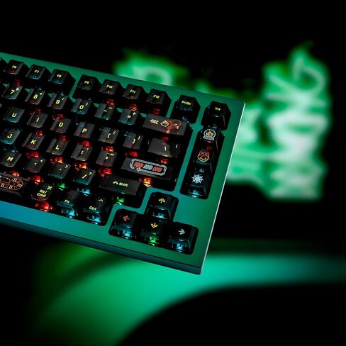 مجموعة QKA KEEB Xmas NEONight KEYCAP، ملف تعريف Cherry، أسود شفاف، مادة PC، 95 مفتاحًا، تخطيط 60%-65%-75%-80%، مفاتيح متوافقة مع MX in Saudi Arabia