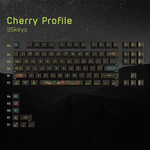مجموعة QKA KEEB Xmas NEONight KEYCAP، ملف تعريف Cherry، أسود شفاف، مادة PC، 95 مفتاحًا، تخطيط 60%-65%-75%-80%، مفاتيح متوافقة مع MX in Saudi Arabia