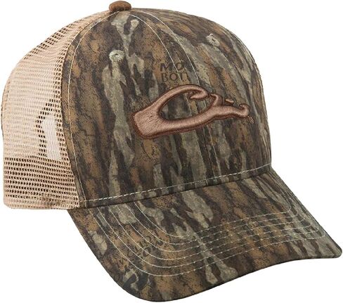 Drake Waterfowl 6-Panel Camo Mesh-Back Cap - Low-Profile 6-Panel Cotton Logo Cap with Adjustable Closure, One Size Fits Most in Saudi Arabia