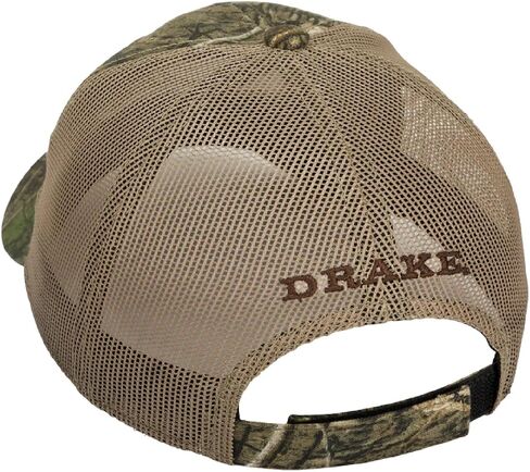 Drake Waterfowl 6-Panel Camo Mesh-Back Cap - Low-Profile 6-Panel Cotton Logo Cap with Adjustable Closure, One Size Fits Most in Saudi Arabia