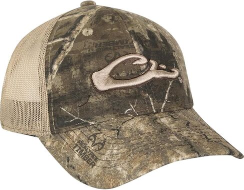Drake Waterfowl 6-Panel Camo Mesh-Back Cap - Low-Profile 6-Panel Cotton Logo Cap with Adjustable Closure, One Size Fits Most in Saudi Arabia