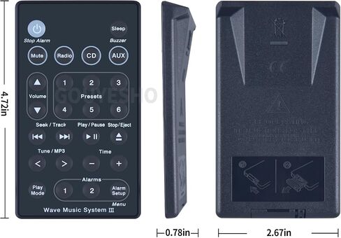 جهاز تحكم عن بعد بديل جديد مناسب لنظام راديو الموسيقى Bose Soundtouch Wave - الجيل 1,2,3,4، AWRCC1 AWRCC2 AWRCC3 (النظام I II III IV بدون بطارية) in Saudi Arabia