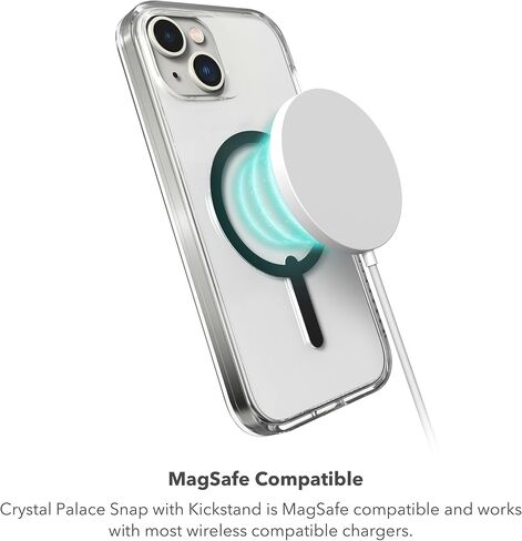 حافظة هاتف ZAGG Crystal Palace Snap iPhone 15/14/13 شفافة مع مسند مدمج - حماية من السقوط (13أقدام/4م)، جرافين متين، حافظة هاتف MagSafe مقاومة للاصفرار، ومقاومة للخدش in Saudi Arabia