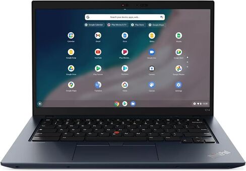 Lenovo ThinkPad C14 Chromebook كمبيوتر محمول للأعمال مقاس 14 بوصة FHD IPS Touch Intel 10-core i7-1265U 16GB RAM 256GB SSD بإضاءة خلفية بصمة الإصبع Thunderbolt FHD كاميرا خصوصية شحن سريع مع ملحق ICP in Saudi Arabia