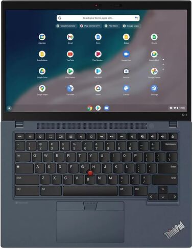 Lenovo ThinkPad C14 Chromebook كمبيوتر محمول للأعمال مقاس 14 بوصة FHD IPS Touch Intel 10-core i7-1265U 16GB RAM 256GB SSD بإضاءة خلفية بصمة الإصبع Thunderbolt FHD كاميرا خصوصية شحن سريع مع ملحق ICP in Saudi Arabia