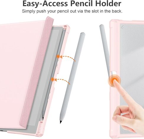 حافظة متوافقة مع BOOX Tablet Go 10.3 ePaper E Ink Tablet، غطاء واقٍ خلفي شفاف صلب مع حامل قلم، تنبيه/غفو تلقائي، أسود in Saudi Arabia