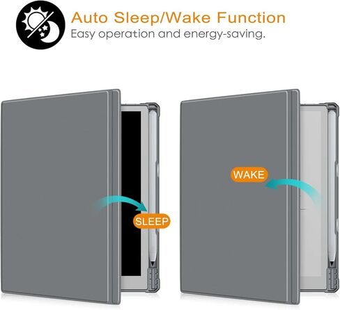 Case Compatible with BOOX Tablet Go 10.3 ePaper E Ink Tablet,Hard Transparent Back Protective Cover with Pen Holder,Auto Wake/Sleep,Black in Kuwait