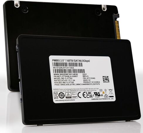 Samsung PM893 7.68 تيرابايت SATA SSD MZ7L37T6HBLA 6 جيجابايت/ثانية V6 2.5 بوصة 7 مم 1DWPD 5YR SED SSD محرك الحالة الصلبة in Saudi Arabia