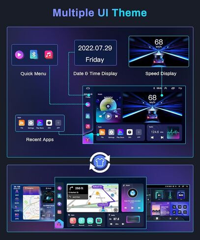 Podofo 8 Core 8GB+128GB Android Car Radio for Honda Civic 2006-2011 Stereo, CarPlay, Android Auto, 10.1 inch 1280P IPS Touch Screen, WiFi/4G, GPS, DSP/Hi-Res, AM/FM, BT 5.0, Backup Camera in Saudi Arabia