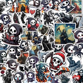 100 Pack Grim Reaper (Large Size), Grim Reaper Graphic Decal Sticker for Laptop, Phone, Car, Water Bottle, Stickers for Grim Reaper Lovers