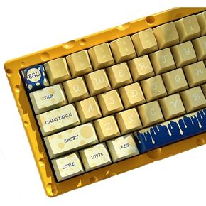 Cute Keycaps 140 Keys PBT Custom Keycaps Blue Cheese Theme 5 Sides Dye Sublimation Cherry Profile Keyboard keycaps Set for 60% 65% 70% 75% Cherry Gateron Mx Switches Mechanical Keyboards
