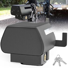 Trailer Lock, Anti Theft Trailer Coupler Locks Fits 2" and 2-5/16"-Inch Couplers, Heavy-Duty Steel with a Hook for Secures Safety Chains, Fits Travel Trailers Boats Trucks Rvs