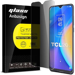 Anbzsign [2 Pack] TCL 20 SE 6.82" Privacy Screen Protector, Anti-Spy 9H Hardness Tempered Glass