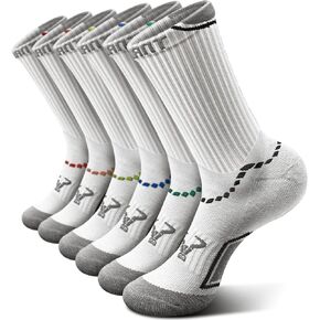 BULLIANT Men Running Socks, Athletic Crew Socks Compression Breathable for Men Sports Hiking Cushioned Footbed Arch Support